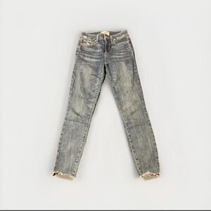 PAIGE Distressed Blue Gray Skinny Jeans